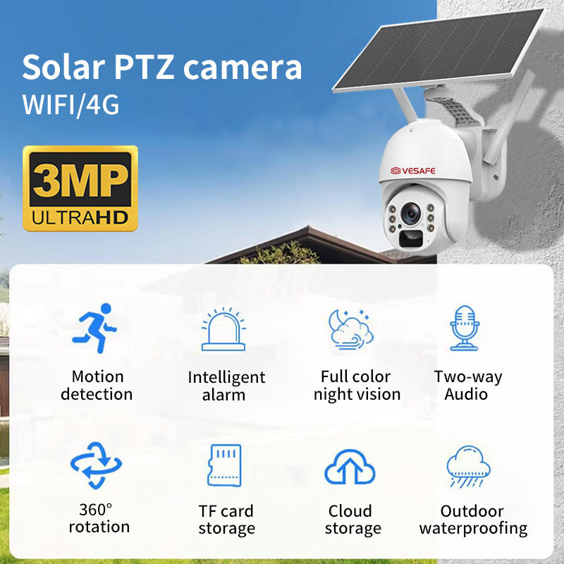 (image for) Solar PTZ HD camera WIFI 4G remote monitor