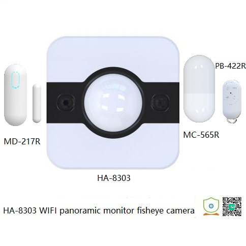 Panoramic monitor fisheye camera supports 32 wireless alarm