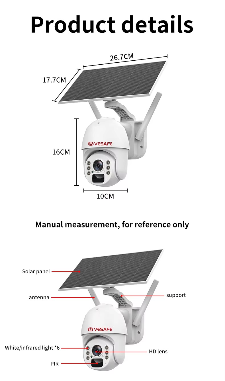 (image for) Solar PTZ HD camera WIFI 4G remote monitor